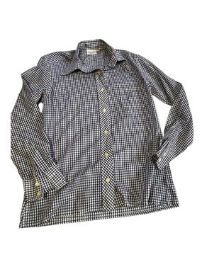 Vtg Haymaker  Navy and White Gingham Button-Up Shirt